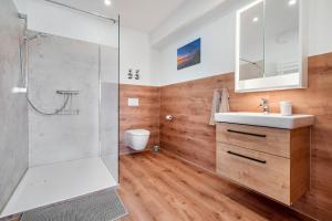 Ένα μπάνιο στο Apartment an der alten Bäckerei