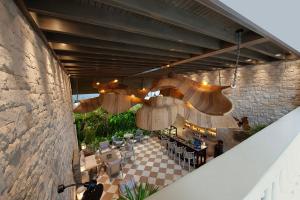 an overhead view of a restaurant with tables and chairs at The Evren, Vagator in Vagator