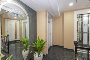 a hallway with potted plants in a building at TAKSİM HAVANA HOTEL SUİTES in Istanbul +82 photos