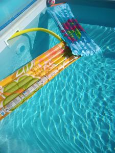 an oar in the water in a swimming pool at Gîte Lisianthus in Cabrières-dʼAvignon