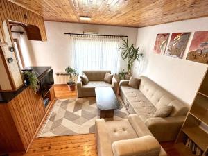 a living room with a couch and a table at Best View Apartment - Mavrovo in Mavrovo