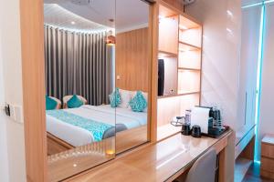Hotel Star Shell客房内的一张或多张床位