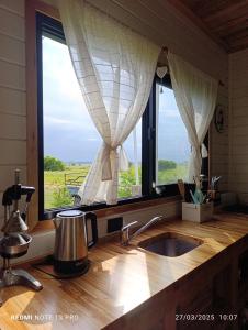 - un comptoir de cuisine avec évier et 2 fenêtres dans l'établissement Minicasa Ensueño, à Colonia Hocker 14 autres photos