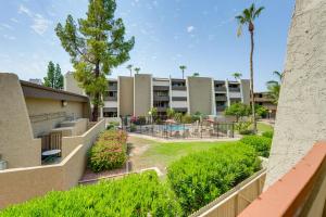 anterior view of a building with trees and plants at Walkable Old Town Scottsdale Condo Pool and Hot Tub in Scottsdale