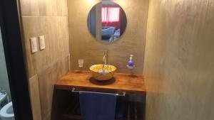 Koupelna v ubytování Cabañas Kangarú + 26 fotografií