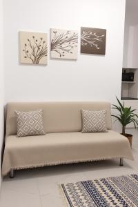 Χώρος καθιστικού στο Lily's modern apartment downtown Skala