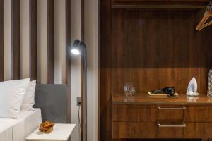 Giường trong phòng chung tại Edifício New Time Apt 1405-Mandi Hospitalidade +40 ảnh