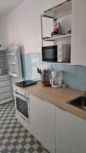 Kuchyň nebo kuchyňský kout v ubytování Spacious appartement near the beach