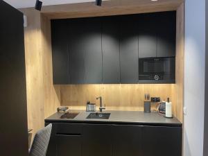 Kuchyň nebo kuchyňský kout v ubytování Apartament delux Baltic SPA