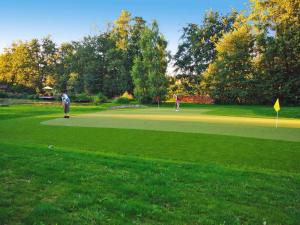 two people playing golf on a golf course at Holiday Farm in Pfaffenhofen with Indoor Pool in Pfaffenhoffen