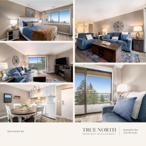 a collage of four pictures of a room at Beautiful Lake View Golf Course Condo in Traverse City