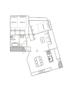 a black and white floor plan of a room at cuculu MAEJIMA 7F in Tomari