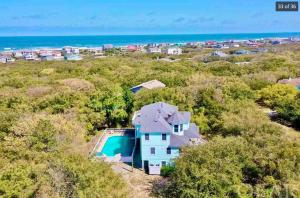 an aerial view of a house on the beach at 3057 - Olive the Beach in Southern Shores