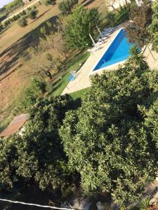 an overhead view of a swimming pool and trees at Tenuta "Li Santi" in San Cesario di Lecce