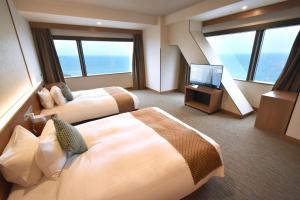 Odysis Suites Osaka Airport Hotel的电视和/或娱乐中心