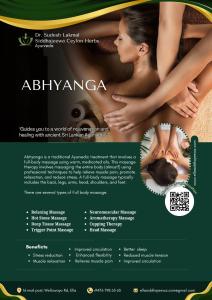 a flyer for a spa with a woman receiving a massage at Siddhajeewa Ceylon Herbs in Ella