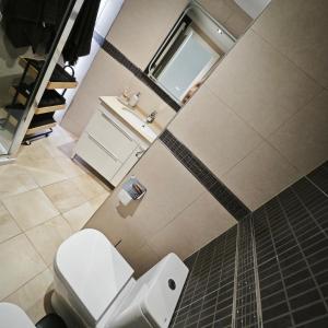 a bathroom with a toilet and a sink at Manisa I in Ribadeo +20 photos