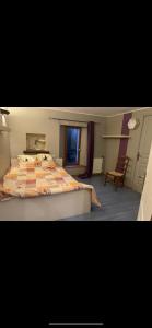 a bedroom with a large bed and a window at La chanvrière in Beaulieu-sur-Loire