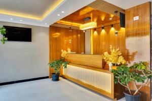 潘达尔普尔Hotel Sayba Classic的候车室大厅里种满了植物 更多26张照片