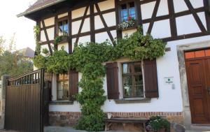 a house with ivy on the side of it at Schäferwagen im Leipziger Neuseenland in Wyhra +13 photos