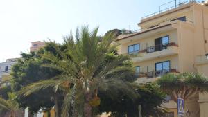 een gebouw met palmbomen ervoor bij Apt El Molino 3B in Valle Gran Rey
