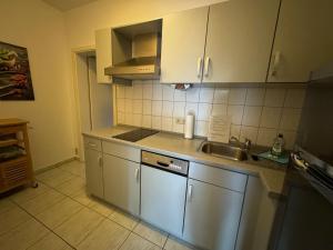 a kitchen with a sink and a counter top at UG-Buche in Göhren-Lebbin
