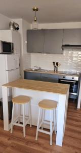 Kuchyň nebo kuchyňský kout v ubytování Grand studio au coeur de Nîmes