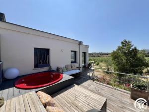 Balkón nebo terasa v ubytování La recreation