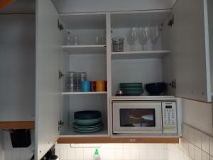 Dapur atau dapur kecil di Ferienwohnung an den Teichen +6 gambar
