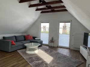 Χώρος καθιστικού στο Ferienwohnung Hafennah