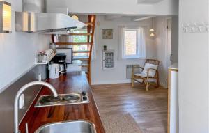 グドイェムにあるAmazing Apartment In Gudhjem With Wifiのシンクとカウンタートップのあるキッチン