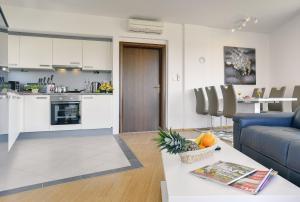 Kuchyň nebo kuchyňský kout v ubytování Apartments Vea