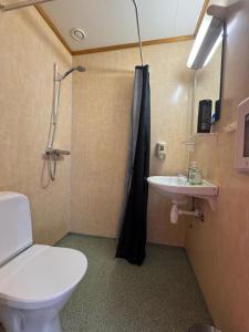 a bathroom with a toilet and a sink at Vossestølen Hotel in Vossestrand +84 photos