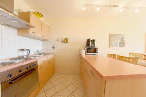 una cucina con un lavello e un piano di lavoro di Apartment 518 a Hohegeiss