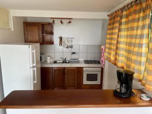 Kuchyň nebo kuchyňský kout v ubytování Appartement vue paradisiaque