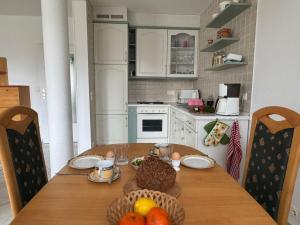 Dapur atau dapur kecil di Ferienwohnung Heidelbeere