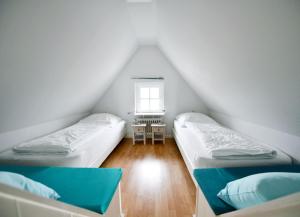Ένα ή περισσότερα κρεβάτια σε δωμάτιο στο Haus Windhuug Wohnung 3