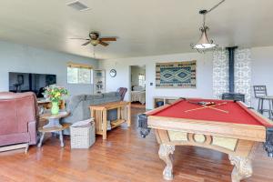 a living room with a pool table in it at Panoramic Vistas and Pergola Silver City Escape! in Silver City
