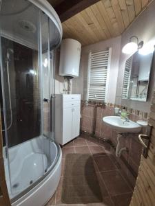 Koupelna v ubytování Art Apartments Minic