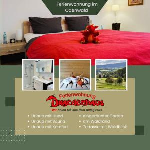 Postel nebo postele na pokoji v ubytování Ferienwohnung Drachenhaus WIR holen Sie aus dem Alltag raus
