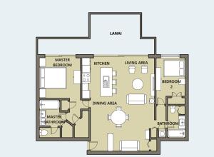 Ko Olina Beach Villas O512 - 2BR Ocean View Luxury Condo with Semi-Private Lagoon Beach & 1 Free Parking平面图