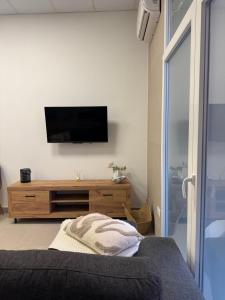 a living room with a flat screen tv on a wall at Basset 3 in Valencia