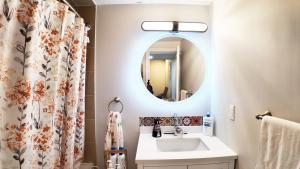 a bathroom with a sink and a mirror at 2 Bedroom Walkout Basement Ajax in Ajax +29 photos
