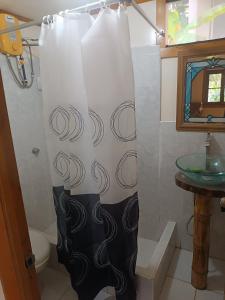 Vannituba majutusasutuses Cabaña con linda vista en Oxapampa