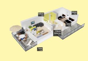 Půdorys ubytování Apartments Tre Perle