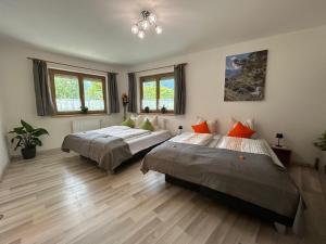 Posteľ alebo postele v izbe v ubytovaní Chalet in Zillertal near Ski Slopes
