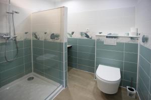un baño con inodoro y ducha en Amore-Amore, en Villefranche-de-Rouergue