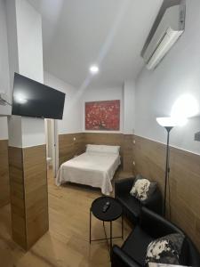 Televízia a/alebo spoločenská miestnosť v ubytovaní APARTAMENTOS HÉRCULES SEVILLA centro de Sevilla