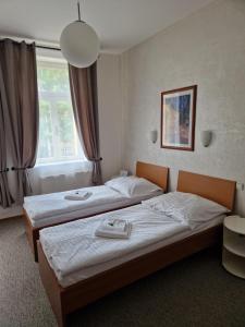 Ένα ή περισσότερα κρεβάτια σε δωμάτιο στο Apartmány Aurelius