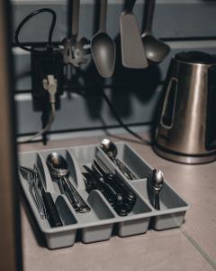 Nhà bếp/bếp nhỏ tại Brīvdienu māja CURLANDIA